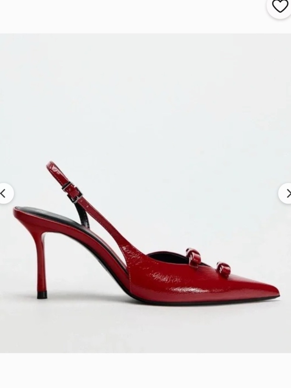 Zara bow red slingbacks